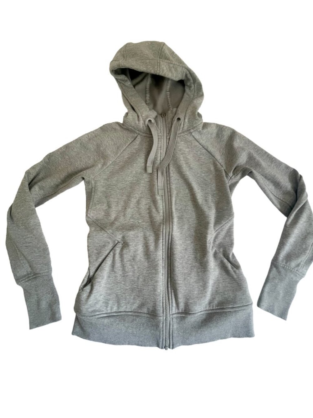 Athleta Gray Full Zip Hoodie Women’s XS Thumbholes Fleece Lined